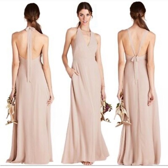 Birdy Grey Moni Women Maxi Dress Taupe Neutral Medium Convertible Bridesmaids - Picture 1 of 10